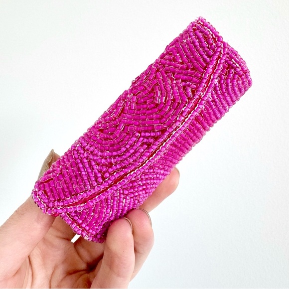 Mary Kay Pink Beaded Lipstick Travel Case with Mirror Glam Bridal Makeup Y2K - Picture 1 of 2